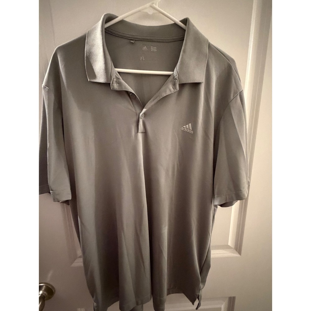 Adidas Golf Mens XL Grey‎ Short Sleeve Performance Polo Shirt RN88387